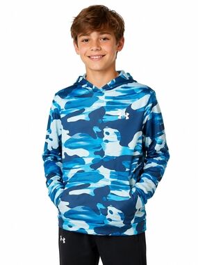 Under Armour Boys' Blue Camo Pullover Hoodie